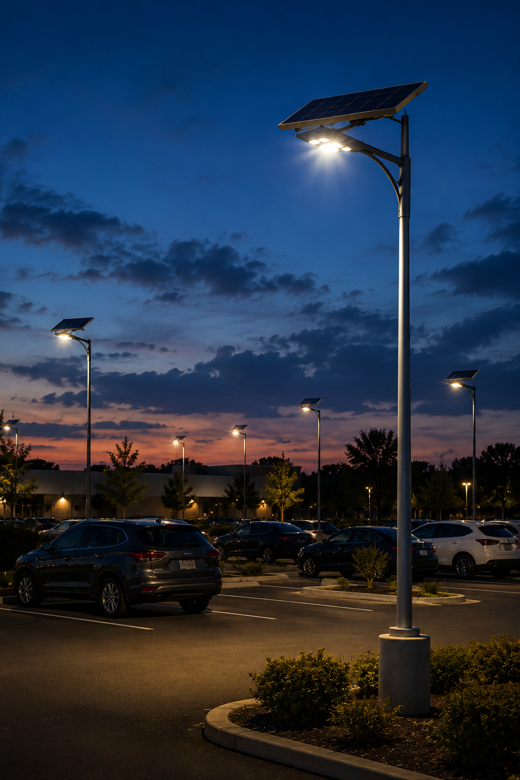 Solar parking lot lighting