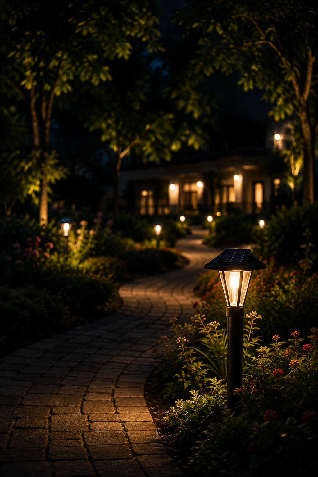 Solar LED pathway lighting