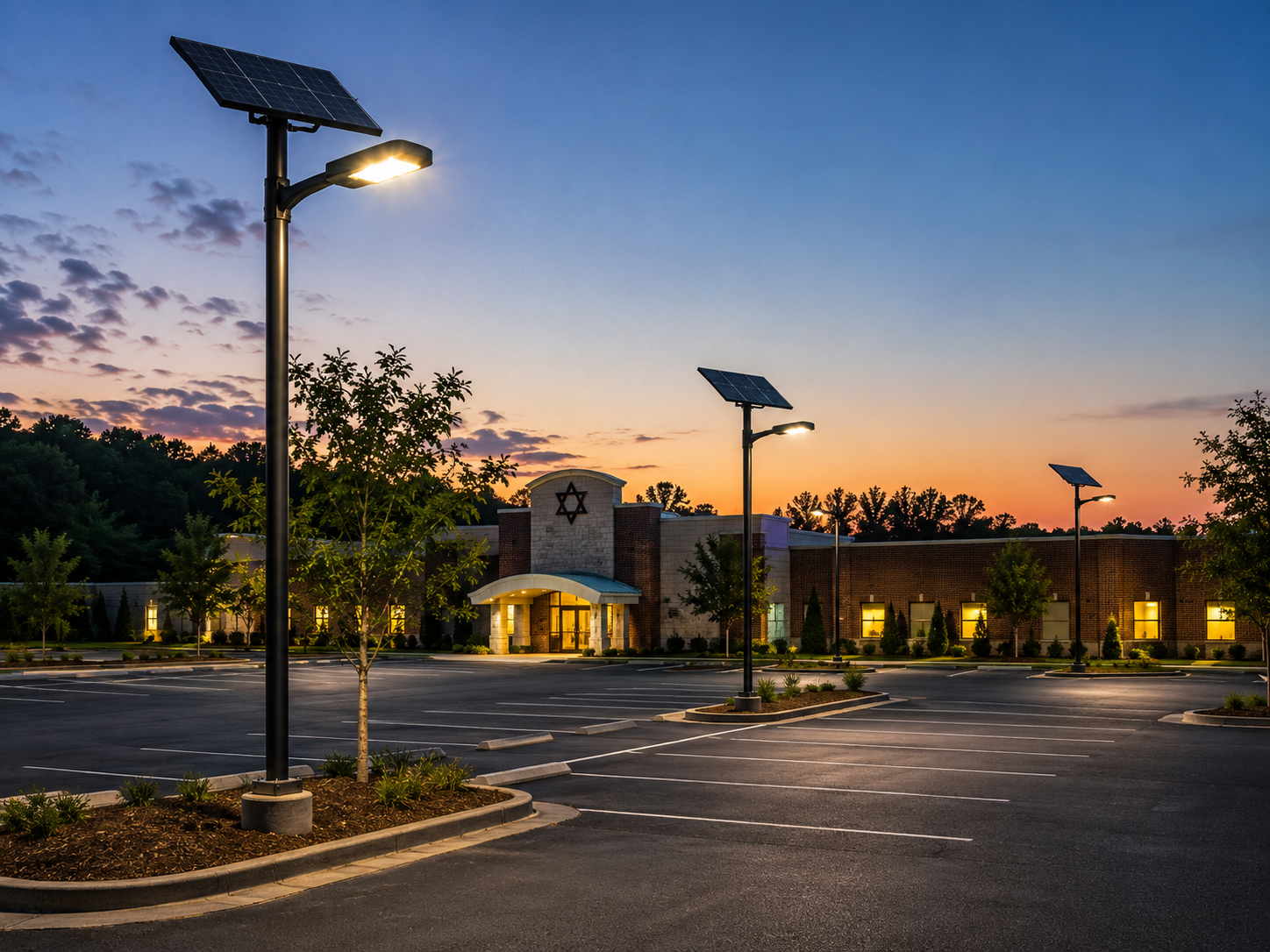 Commercial solar street light installation