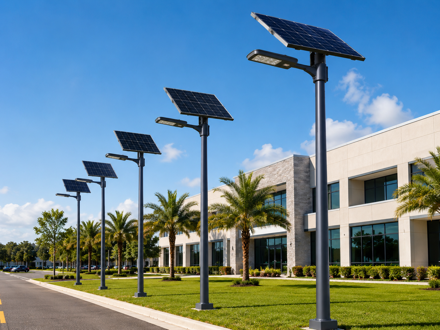 Commercial solar light poles