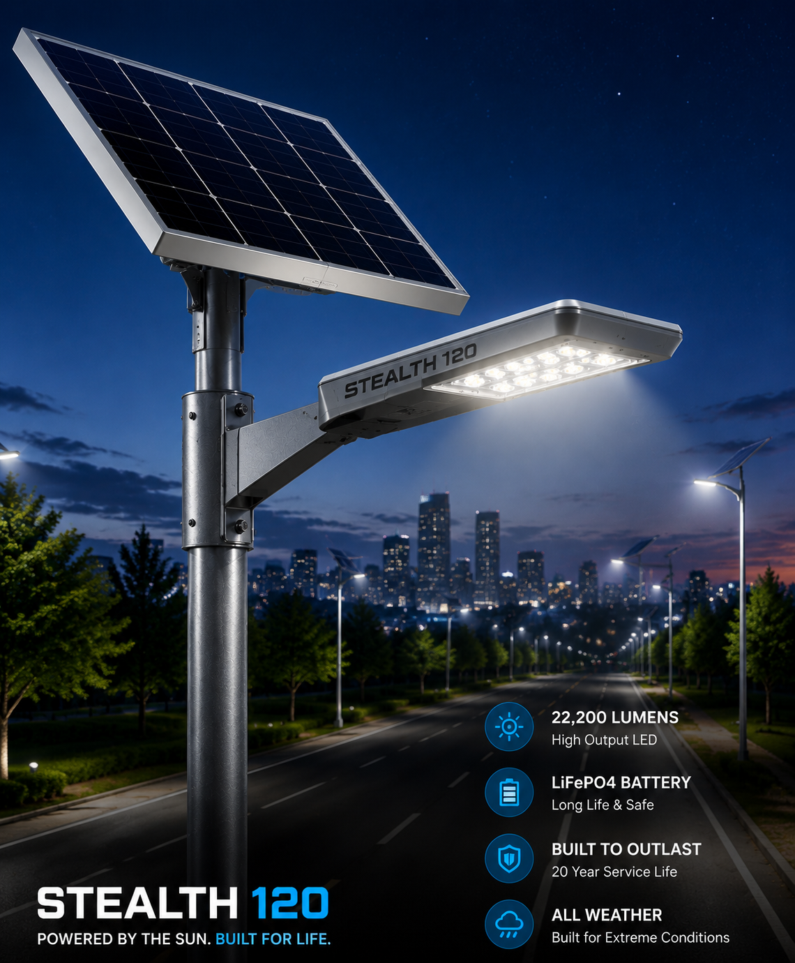 Stealth 120 solar street light